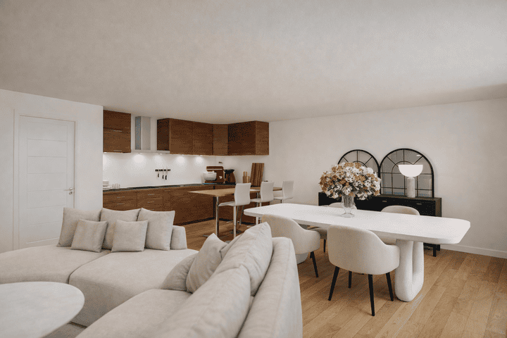 Apparement de 2 chambres avec terrasse et jardin 